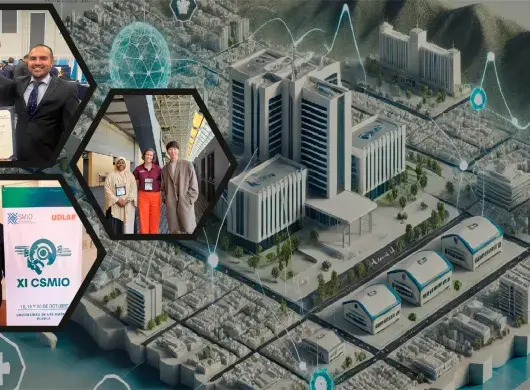 Imágenes de Michael en distintas locaciones con ciudad futurista de fondo