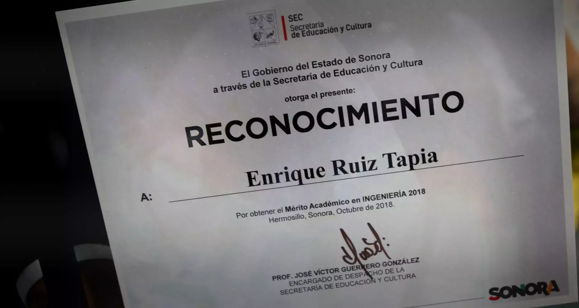 Reciben Premio Estatal al Mérito Académico en Ingeniería 2018