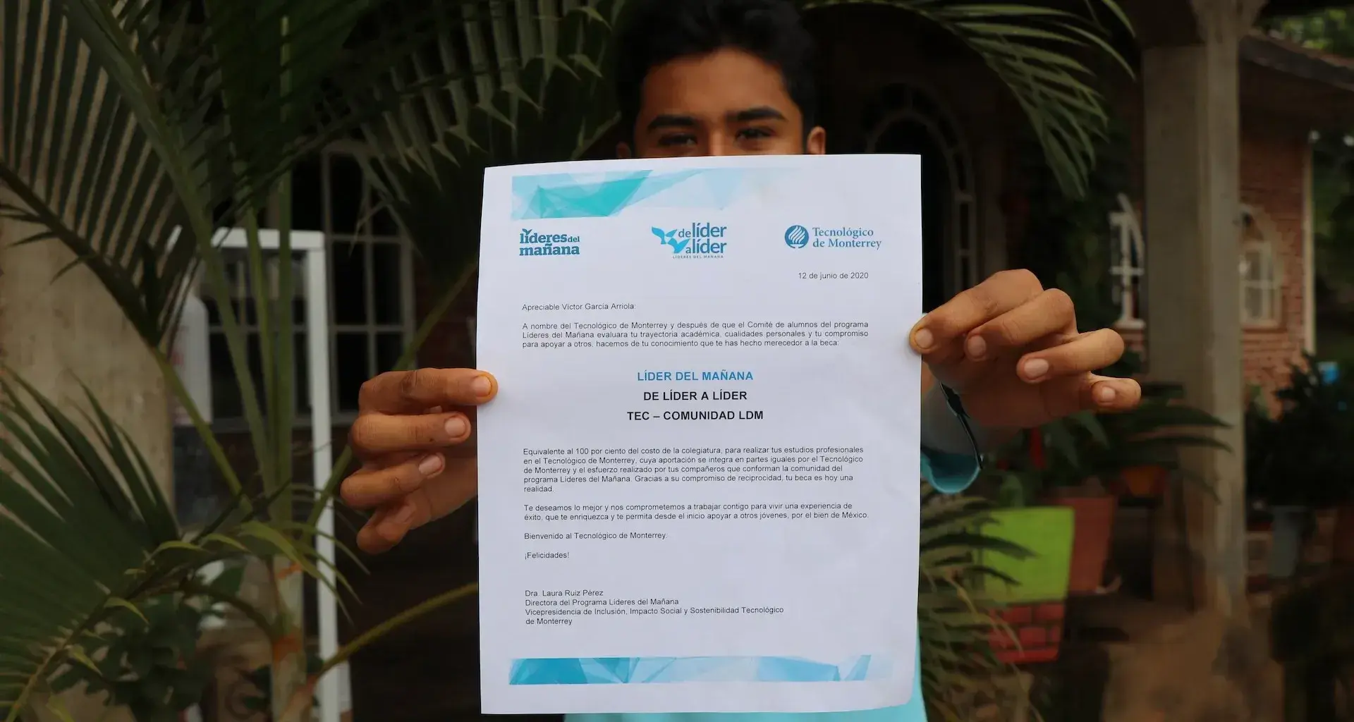 Joven becado al 100% en el Tec de Monterrey