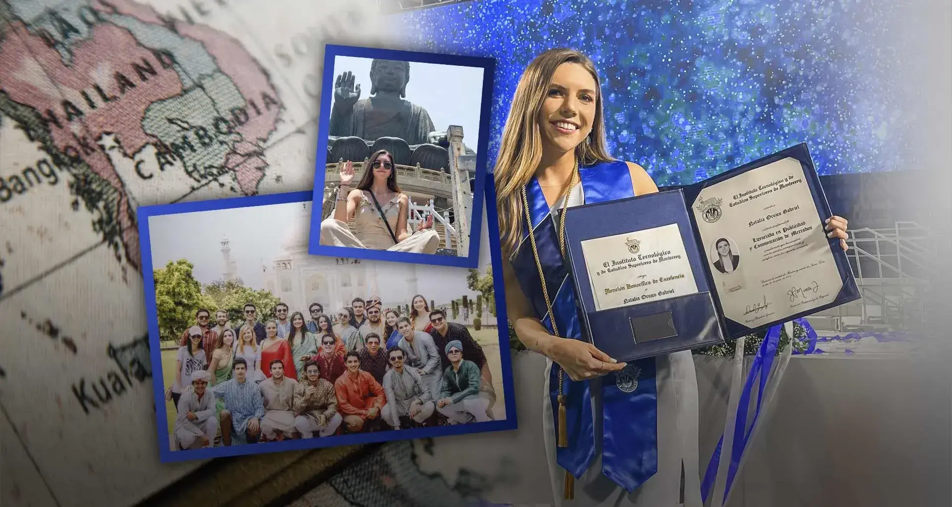 Natalia Orozco alumna destacada del campus Monterrey en su graduación y viajes internacionales a Singapur e India
