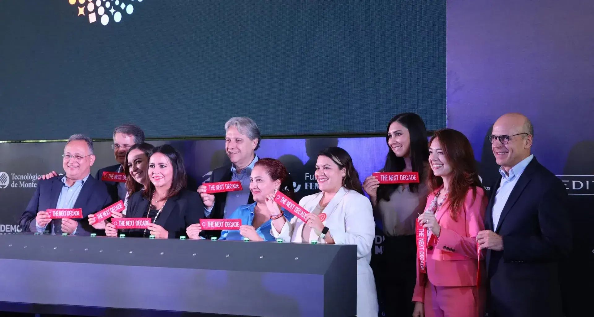 Participants of the event The Next decade reunited for the official photograph. 