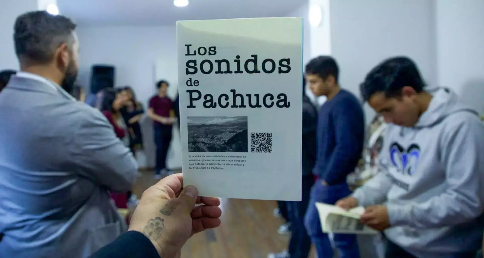 Triptico con la descripción de los paisajes sonoros de "Los Sonidos de Pachuca"