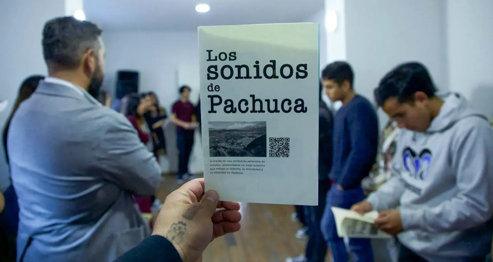 Triptico con la descripción de los paisajes sonoros de "Los Sonidos de Pachuca"