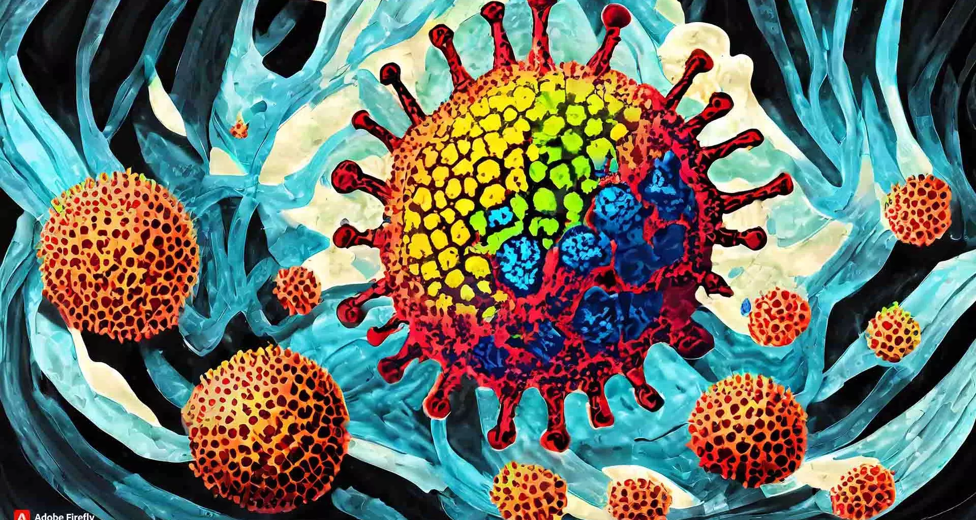 Ilustración con IA de la nueva variante del coronavirus JN.1 