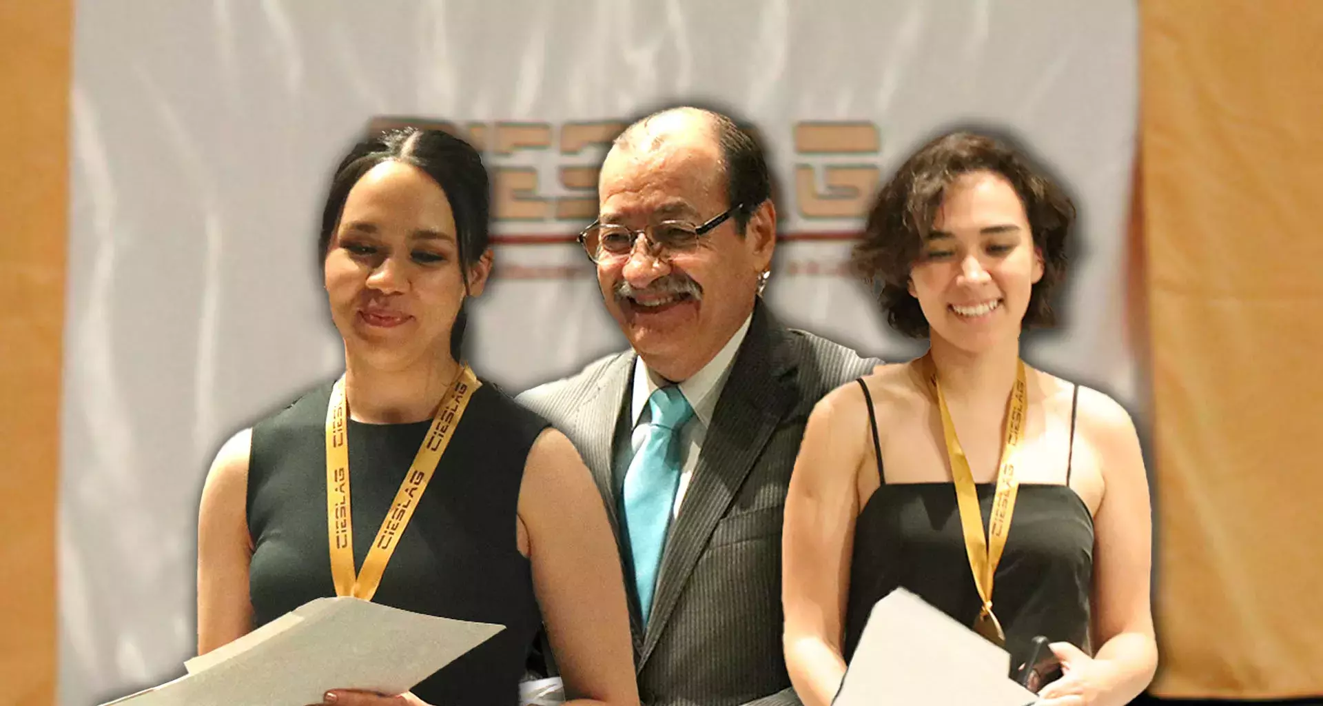 Collage con 2 estudiantes y 1 profesor del Tec de Monterrey premiados por la comunidad de instituciones de educación superior en la laguna