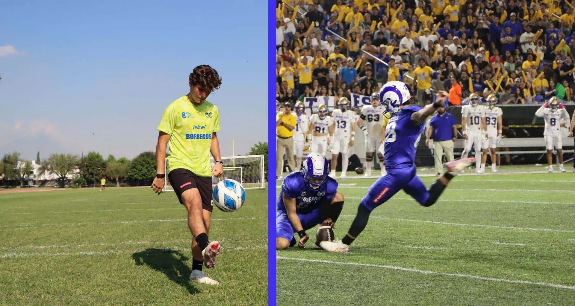 Roberto Medina, el jugador de Borregos Mty que ‘patea’ en dos canchas