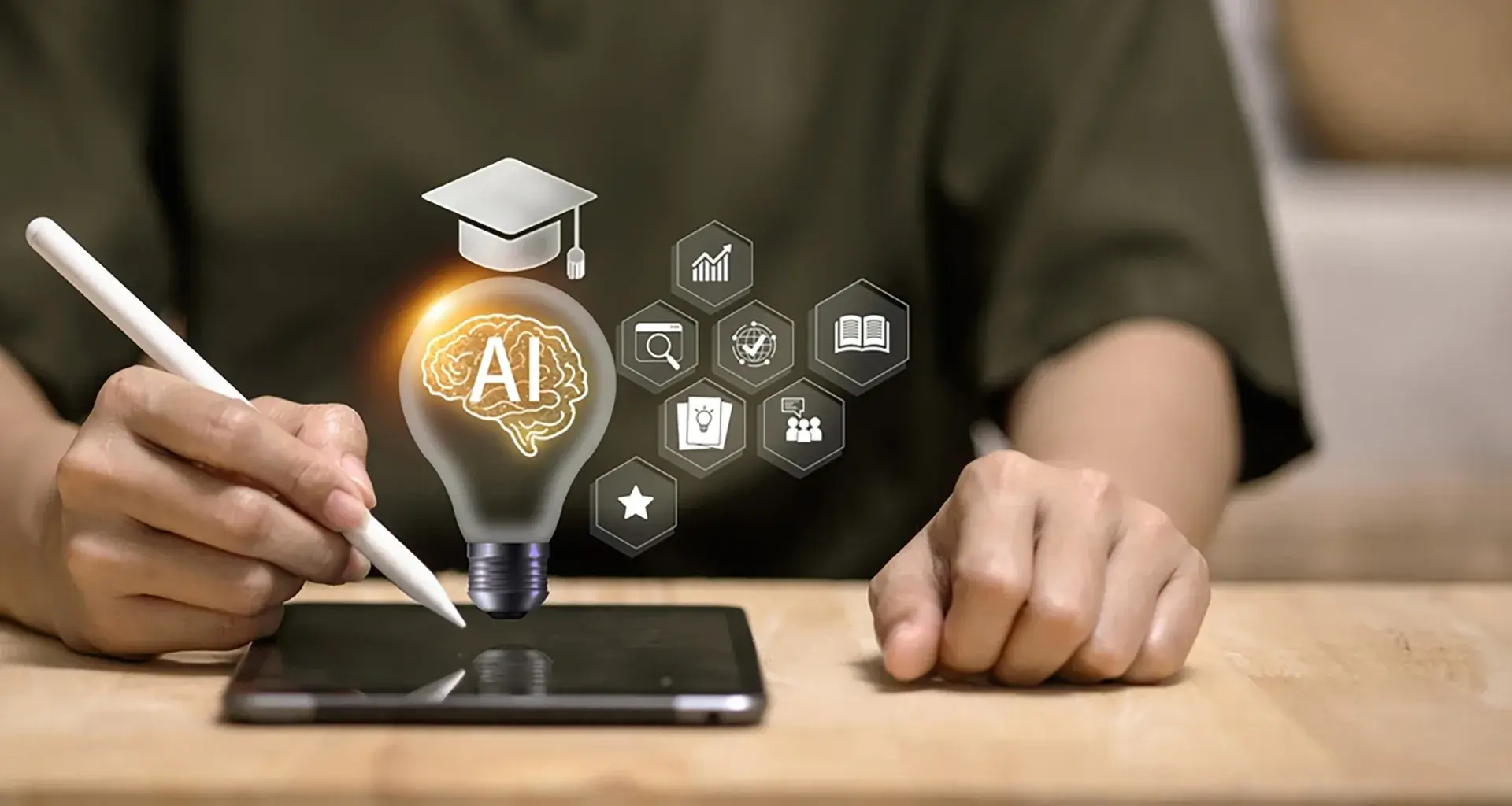 Persona usando una app en una tableta.