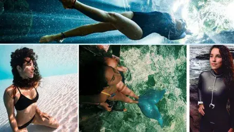 ¿Sirena real? Camila, la campeona de buceo libre que lucha por el mar