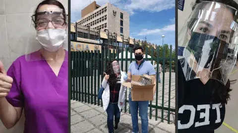 Profesores y alumnos equipan al personal de salud en Chihuahua