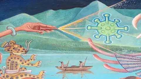 Profesor del Tec plasma en sus murales historias de México