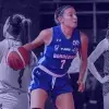 La atleta en varios de sus partidos de básquetbol.