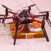 El dron "Alexa" sostiene una pizza.