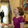 Paola Ricaurte junto con el Papa León XIV