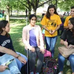 Vanessa Lazo, alumna de LED y quien es invidente, compartió su historia