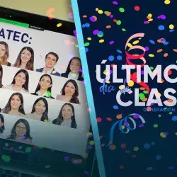 Alumnos en su sesión virtual de último día de clases