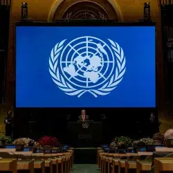 Asamblea General de la ONU, Secretario General en podium Antonio Guterres