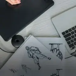 Computadora y tablet animación digital