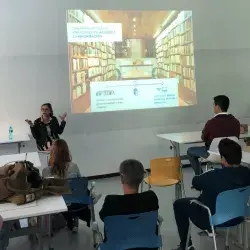 Arq. Vanessa Vielma en su visita a la Escuela de Arquitectura, Arte y Diseño del Tec de Monterrey en San Luis Potosí.