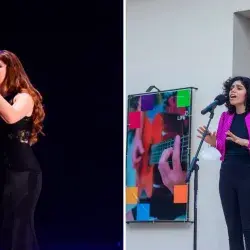 mariana y michelle durante presentaciones