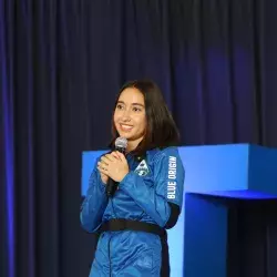 Aquí se muestra la conferencia en el Tec campus Cuernavaca de Katya Echazarreta, primera mujer astronauta.