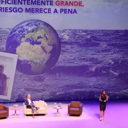 Alejandro Irigoyen y Bernadette Sánchez del proyecto Soltando Amarras, Congreso Trasciende Tec