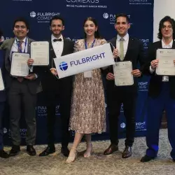 Becarios de Tec de la beca Fulbright-García robles en ceremonia de despedida