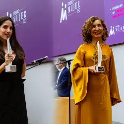 Paola Ricaurte Quijano y Claudia Medellín Ybinarriaga, ganadoras del Premio Mujer Tec 2026 del campus Ciudad de México.