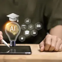 Persona usando una app en una tableta.