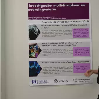 Andrea Diana Tejeda con su proyecto "Investigación multidisciplinar en neuroingeniería"