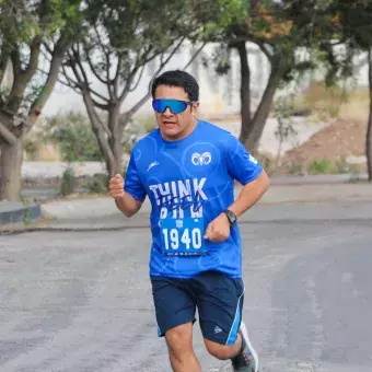 Papá en la carrera