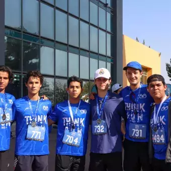 Amigos al terminar de correr