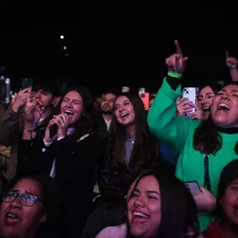 Público de concierto cantando