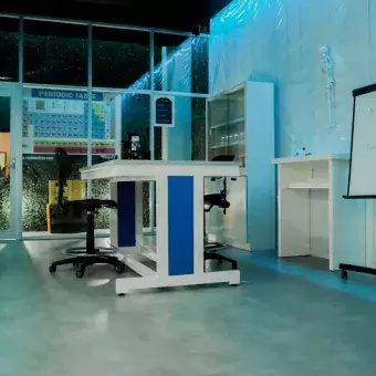 Sala de escape de laboratotio.