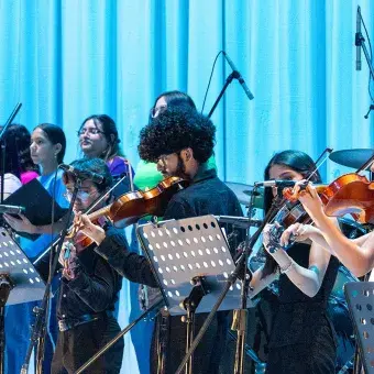 compañia de musicos tocando en ensamble